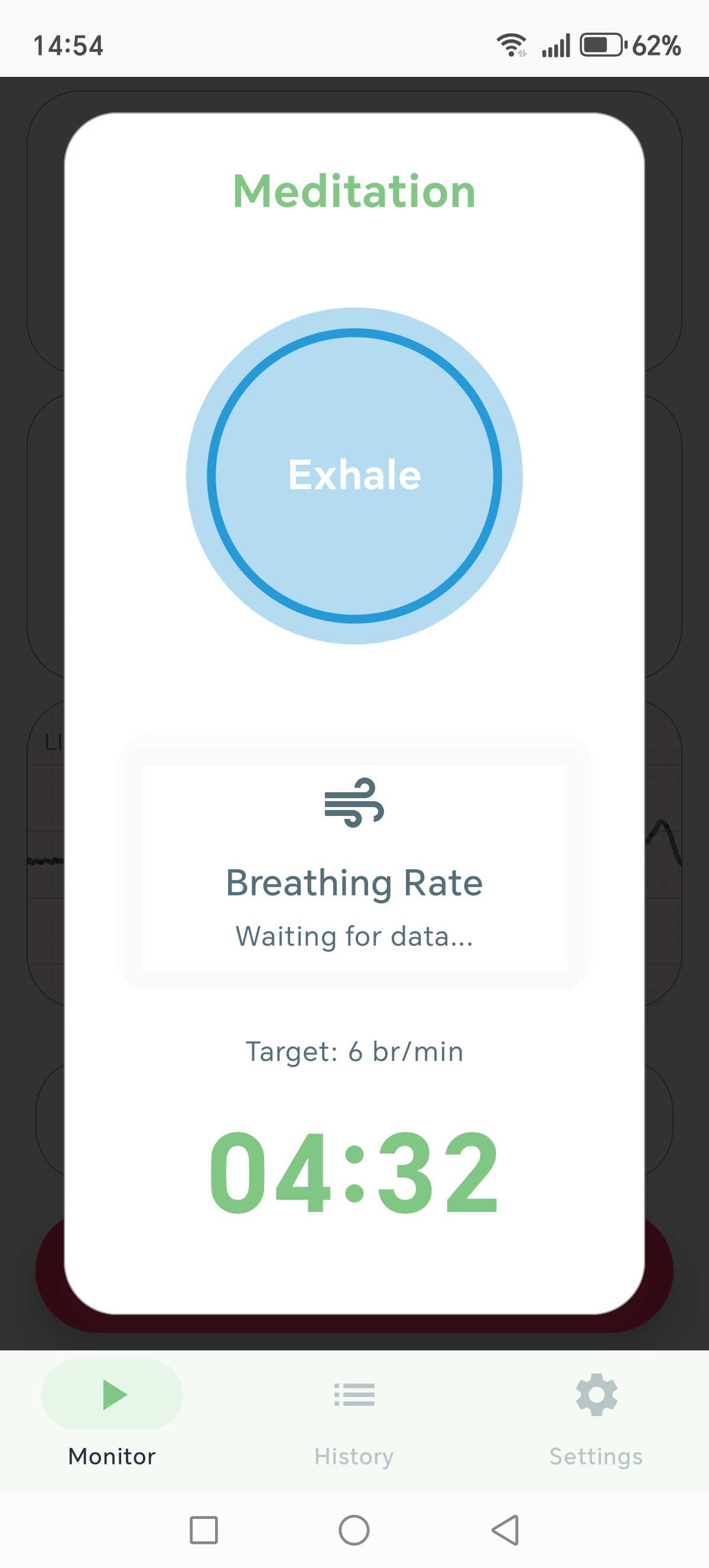 Guided biofeedback meditation